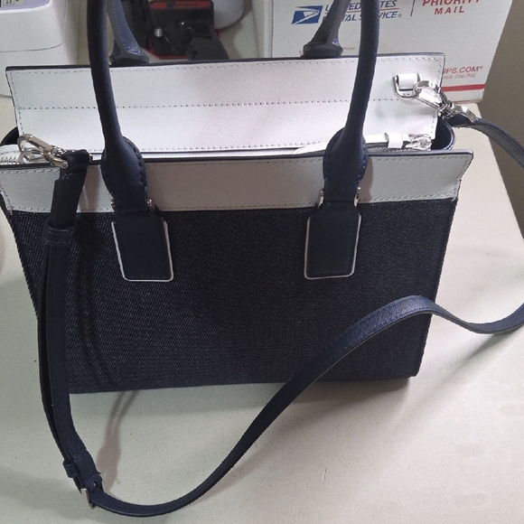 kate spade Denim and White Satchel Nwot - Picture 7 of 9